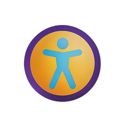 Icône d'accessibilité violet représentant l'engagement de bloowCard pour des solutions inclusives et accessibles à tous, y compris les personnes en situation de handicap.