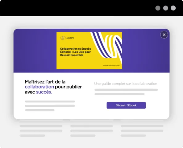 Illustration d'une page de vente et d'un ebook cadeau, symbolisant l'optimisation des tunnels de vente