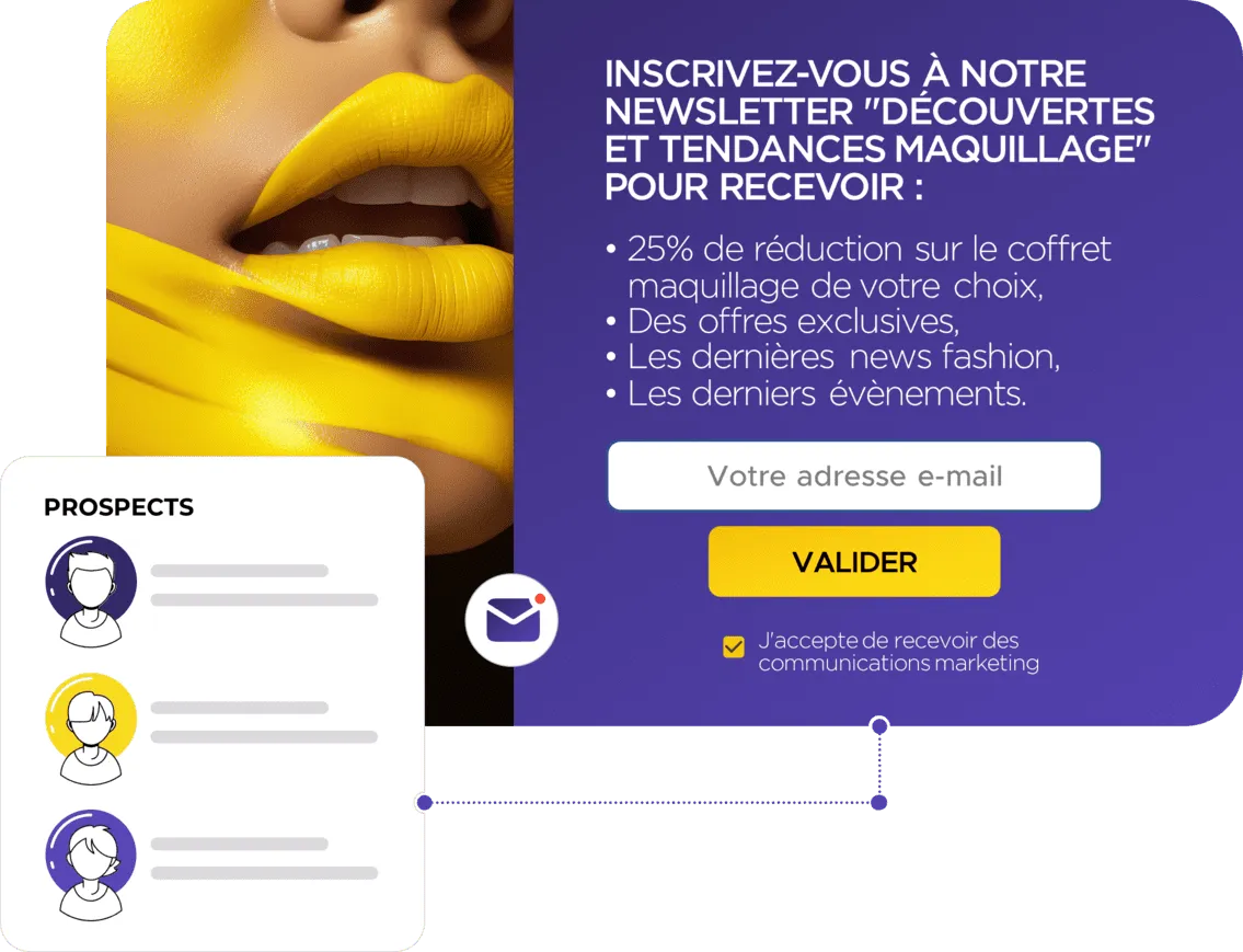 Image promotionnelle pour abonnement à une liste de diffusion, symbolisant l'attraction de personnes intéressées