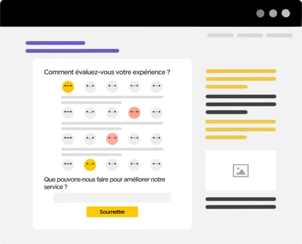Illustration de sondages intégrés : Obtenez des informations précieuses avec une expérience utilisateur fluide.